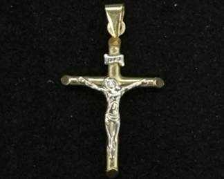 14k Gold Jesus Crucifix Pendant