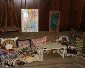 Sectional Couch and Needlework