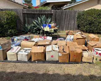 Abundance of quilting scraps and fabric, ribbons, batting, and craft supplies 