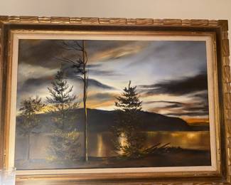 Original oil of Mullet Lake by Molly John’s - 1971