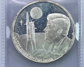 1oz Silver JFK Space Apollo 11 .999 Troy Ounce