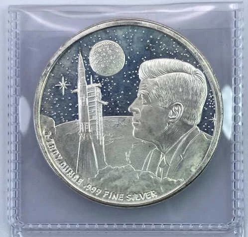 1oz Silver JFK Space Apollo 11 .999 Troy Ounce