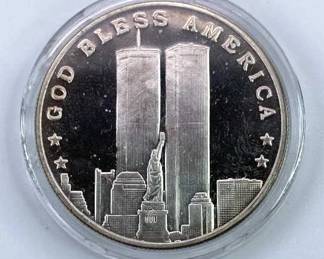 1oz Silver God Bless America 9/11 Round .999