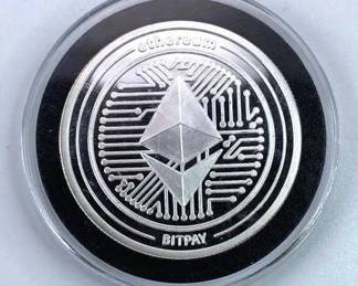 1oz Silver Ethereum Crypto Round .999 Troy Ounce