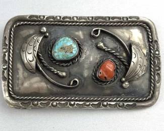 925 Silver Navajo Belt Buckle
