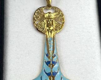 925 Silver Art Nouveau Inspired Necklace