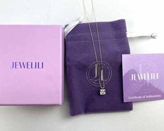 10K Yellow Gold Solitaire CZ Necklace