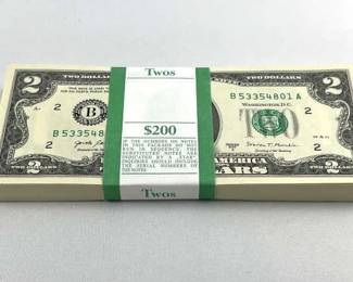 $200 Wrap of 2017-A $2 Bills in Consecutive Order