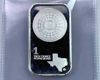 1oz 999 Silver Texas Bar