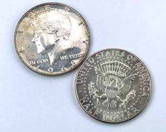 1968-S Proof, 1969-D BU 40% Kennedy Half Dollar