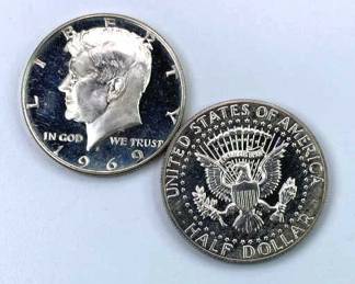 1969-S, 1970-S Proof 40% Kennedy Half Dollars
