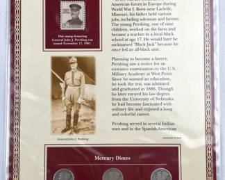 1917-S, 1918-S, 1919 Mercury Dime Card w/ 8 Cent S