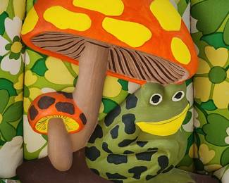 Plaster Toad with Mushrooms Wall Hanging