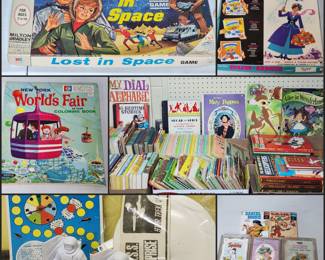 So many vintage toys, games, and books!