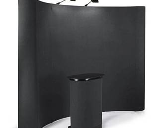 10' Curved Pop Up Display w/ Hook-and-Loop Fabric, Counter