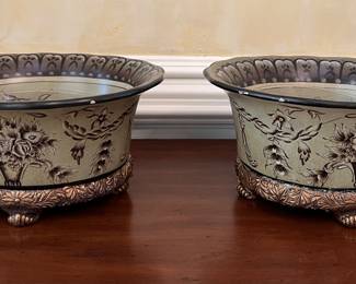 3. Pair of Footed Jardiniere Planters (13" x 12" x 6")