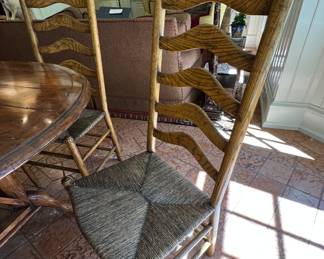 44. Set of 4 Ladderback Chairs w/ Rush Seat (20" x 18" x 42")