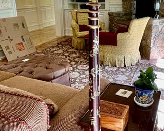 42. Pair of Chelsea House Painted Floor Lamps w/ Custom Silk Shades (65")