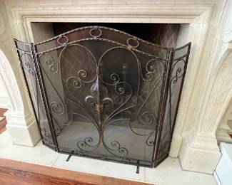 63. Black Tri Fold Fireplace Screen (56" x 46")