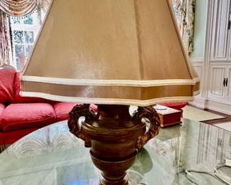 60. Pair of Urn Lamps w/ Gilt Accent (32")