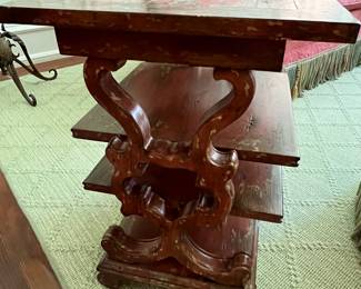 55. Weathered 4 Tier Accent Table (18" x 15" x 22")