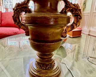 60. Pair of Urn Lamps w/ Gilt Accent (32")