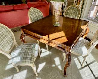 70. John-Richard Fine Furniture Game Table w/ Cabriole Legs (48" x 48" x 31")
71. Set of 4 Side Chairs (24" x 20" x 40")