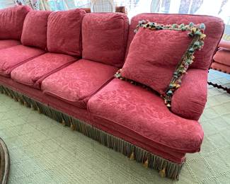 74. Century Furniture 3pc Down Sectional w/ Bullion Fringe (144" x 96" x 38" x 38") (as is)