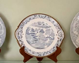 130. Pair of Blue & White Staffordshire Plates (11")