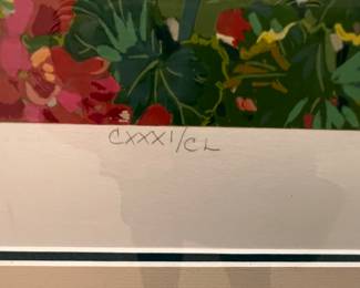 131. Signed Serigraph by John Powell "Pansy Basket" 300/555 (24" x 29")