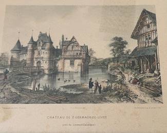 145. Pair of Framed Prints "Castles of Normandy" (15" x 13")