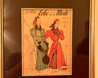 138. Framed Vintage Magazine Prints "Le Petit Echo de la Mode" (16" x 18")