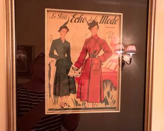 139. Framed Vintage Magazine Prints "Le Petit Echo de la Mode" (16" x 18")
