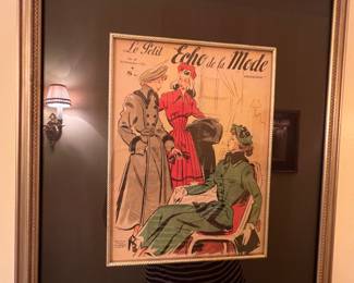 140. Framed Vintage Magazine Prints "Le Petit Echo de la Mode" (16" x 18")