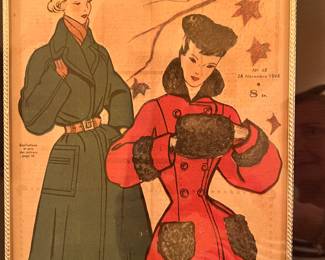 141. Framed Vintage Magazine Prints "Le Petit Echo de la Mode" (16" x 18")