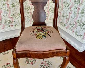 172. Antique Chair w/ Needlepoint Seat (18" x 18" x 34")
