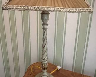 165. Pair of Candlestick Lamps w/ Custom Shades (22")