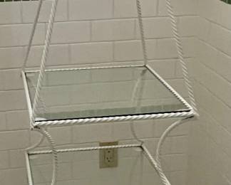175. White Etagere w/ 4 Glass Shelves (16" x 16" x 62")