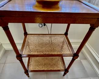 181. Pair of End Tables w/ 2 Cane Shelves (21" x 16" x 29")