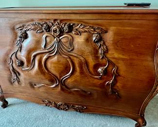 193. Carved TV Lift Cabinet (61" x 22" x 42")