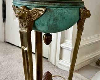 194. Vintage Brass Griffin Lamp (32")