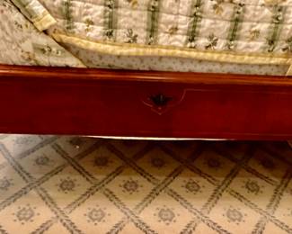 197. Pair of Antique Twin Beds w/ Stenciled and Cane Headboards and Footboards