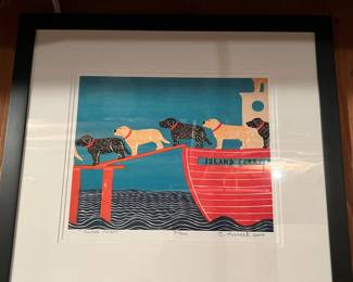 214. Signed Lithograph by S. Herrick "Island Ferry" 34/500 (22" x 20")