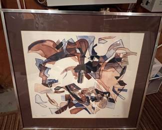 216. Signed Lithograph by Brain Perrin "Fragments", 33/75, (28" x 26")