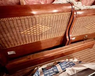 212. Twin Bed w/ Wicker Inset