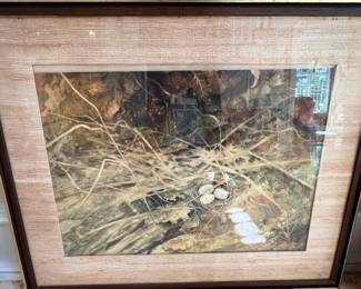 90. Framed Watercolor of Eggs (34" x 28")