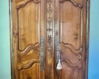 111. Antique Carved Armoire From France (8'6" x 64" x 28")