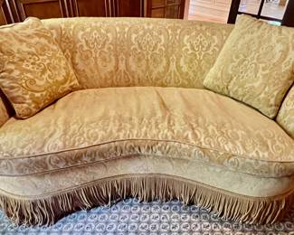 116. One Cushion Sofa w/ Bullion Fringe (78" x 40" x 32")
