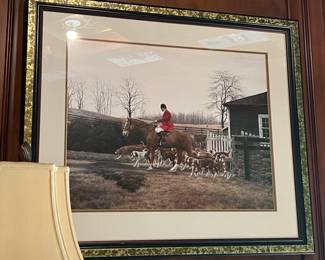 118. Framed Fox Hunt Print (32" x 28")
