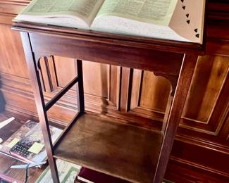 119. Scally & Scully Mahogany Dictionary Stand (22" x 15" x 42")